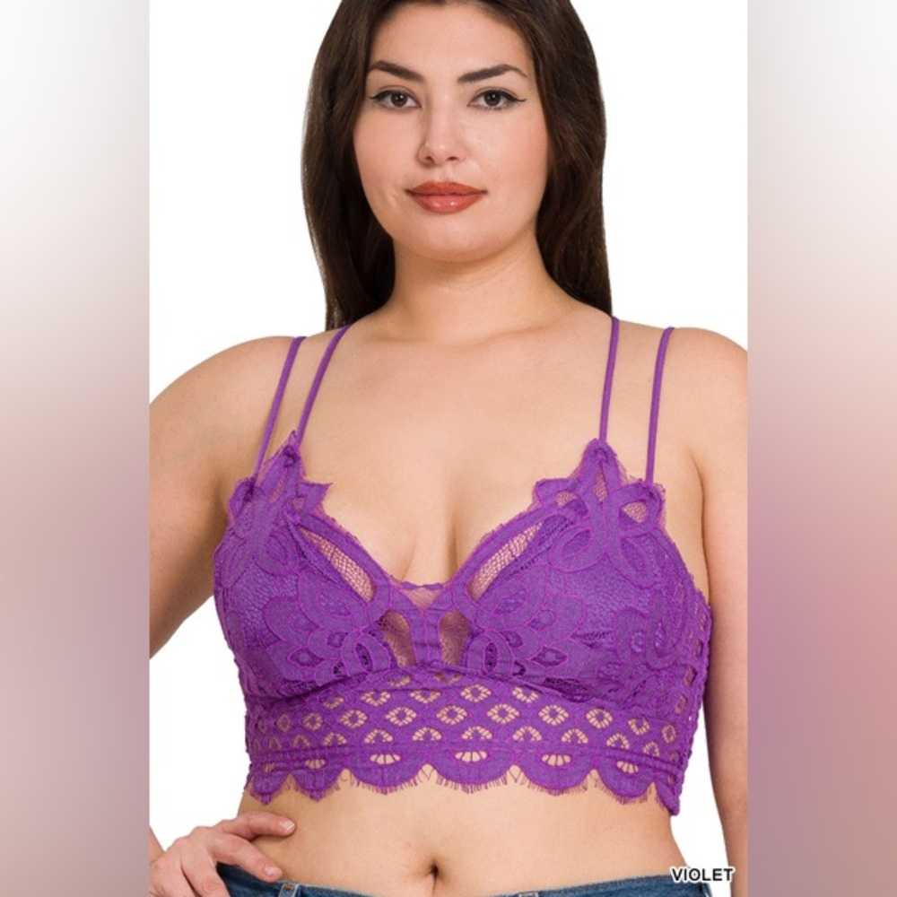 ZENANA CROCHET LACE BRALETTE WITH BRA PADS